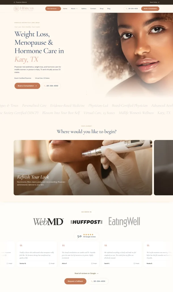 Website built for Hibiscus Health
